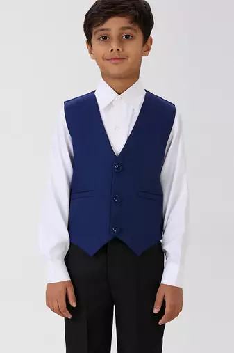 solid sleeveless waist coat - royal blue