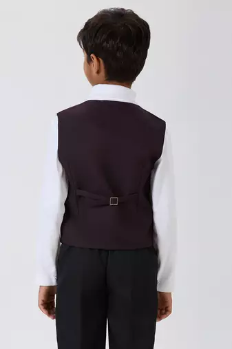 solid sleeveless waist coat - wine
