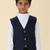solid sleeveless waist coat - navy blue