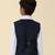 solid sleeveless waist coat - navy blue