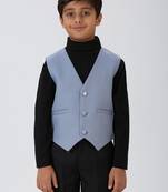 solid sleeveless waist coat - grey