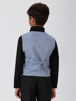 solid sleeveless waist coat - grey 2