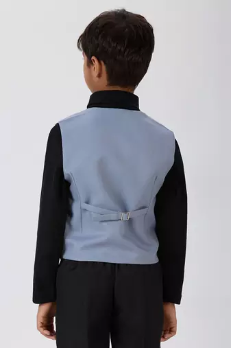 solid sleeveless waist coat - grey