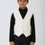 solid sleeveless waist coat - off white