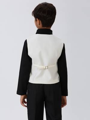solid sleeveless waist coat - off white 2