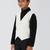 solid sleeveless waist coat - off white