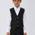 solid sleeveless waist coat - black