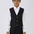 solid sleeveless waist coat - black