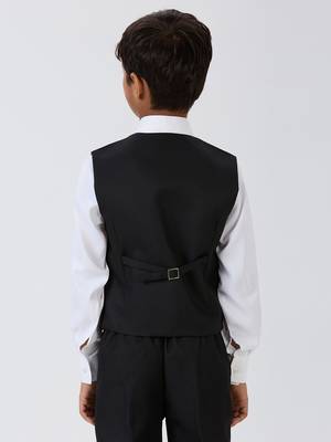 solid sleeveless waist coat - black 2