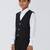 solid sleeveless waist coat - black