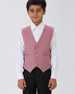 solid sleeveless waist coat - peach 1