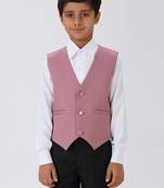 solid sleeveless waist coat - peach