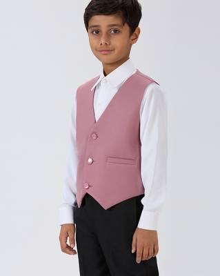 solid sleeveless waist coat - peach 3
