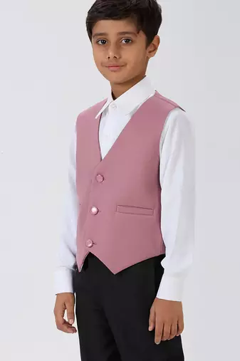 solid sleeveless waist coat - peach