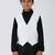 solid sleeveless waist coat - white