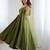 Bright mahendi flared anarkali suit set with dupatta and pants