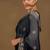 Women's black foil print block print golden lace border chiffon saree with unstiched blouse piece