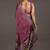 Women's deep magenta foil print block print golden lace border chiffon saree with unstiched blouse piece
