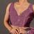 Women's deep magenta foil print block print golden lace border chiffon saree with unstiched blouse piece