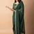 Women's green striped leheriya print embroidered lace border georgette saree with unstiched blouse piece