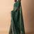Women's green striped leheriya print embroidered lace border georgette saree with unstiched blouse piece