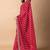 Women's red striped leheriya print embroidered lace border georgette saree with unstiched blouse piece