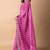 Women's pink striped leheriya print embroidered lace border georgette saree with unstiched blouse piece