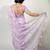 Women's lavender floral print silver zari border cotton blend saree with unstiched blouse piece