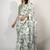 Women's white floral print crochet lace border cotton blend saree with unstiched blouse piece
