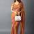 Women's rust foil bandhani print golden lace border chiffon saree with unstiched blouse piece
