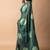 Women's bottle green foil bandhani print golden lace border chiffon saree with unstiched blouse piece