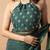 Women's bottle green foil bandhani print golden lace border chiffon saree with unstiched blouse piece
