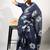 Women's blue floral print silver zari border cotton blend saree with unstiched blouse piece