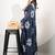 Women's blue floral print silver zari border cotton blend saree with unstiched blouse piece