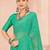 Green bandhani tradtional print chiffon saree with unstitch blouse