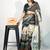 Women's bottle green madhubani print silver zari border cotton blend saree with unstiched blouse piece
