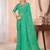 Green bandhani tradtional print chiffon saree with unstitch blouse