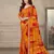 Mustard geomatric print soft chiffon saree with unstitch blouse