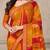 Mustard geomatric print soft chiffon saree with unstitch blouse