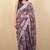 Women's mauve floral print silver zari border cotton silk saree with unstiched blouse piece