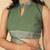 Women's green ikkat print silver zari border cotton silk saree with unstiched blouse piece
