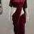 Maroon golden stone chinon laheriya saree with readymade stitched blouse