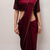 Maroon golden stone chinon laheriya saree with readymade stitched blouse