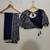 Navy blue lace chinon two tone saree with readymade stitched blouse