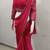 Pink real mirror lace chinon solid saree with readymade stitched blouse