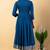 Blue gotta patti rayon stiched anarkali style pant with kurta set
