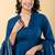 Blue gotta patti rayon stiched anarkali style pant with kurta set