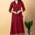 Maroon gotta patti rayon stiched anarkali style pant with kurta set