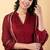 Maroon gotta patti rayon stiched anarkali style pant with kurta set