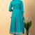 Sea-green gotta patti rayon stiched anarkali style pant with kurta set